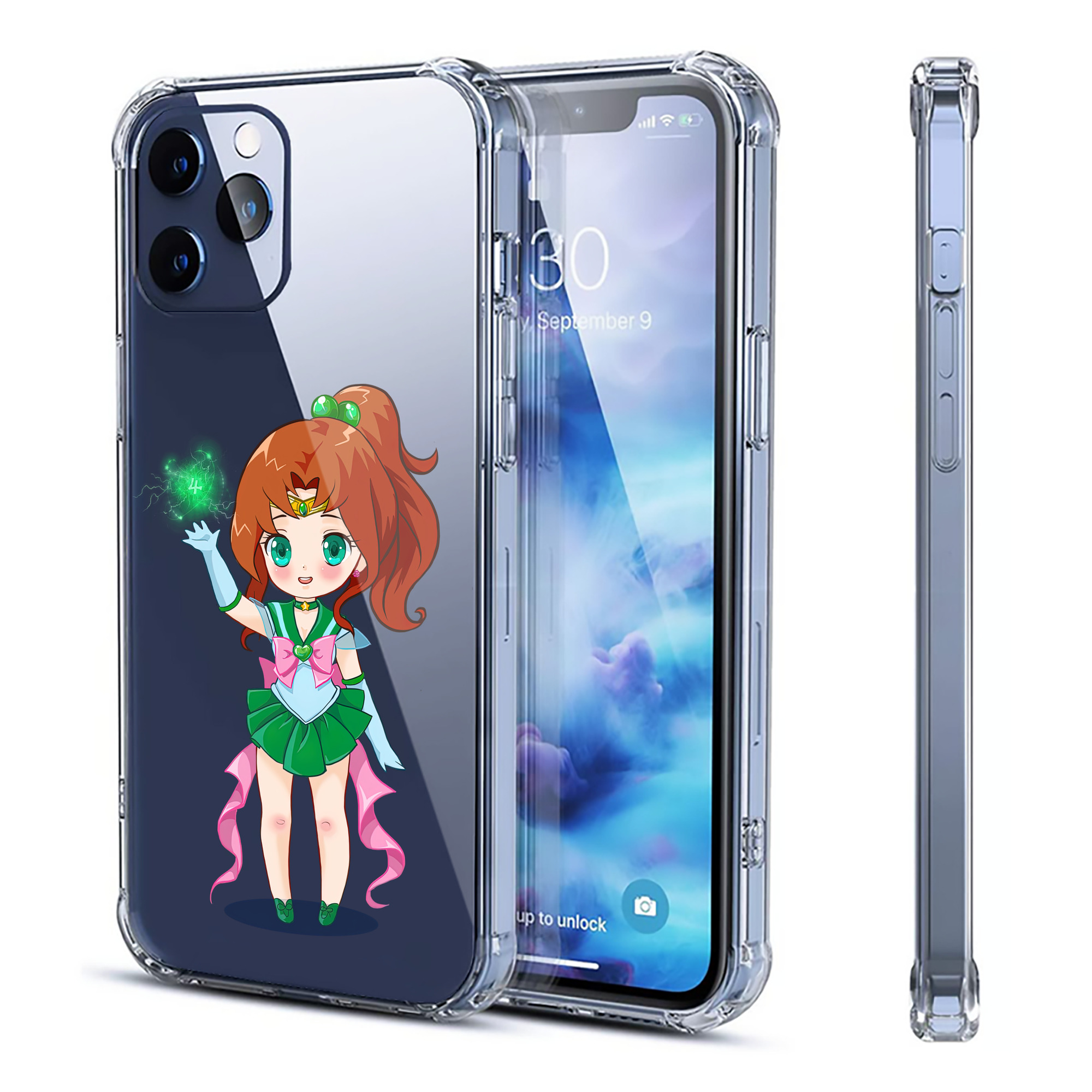 （画像用） 美少女戦士セーラームーン 木野 まこと きの まこと Sailor Moon Kino Makoto （セーラージュピター；Sailor Jupiter） 【iPhone 12シリーズ対応】透明スマホケース（クリアソフトケース）